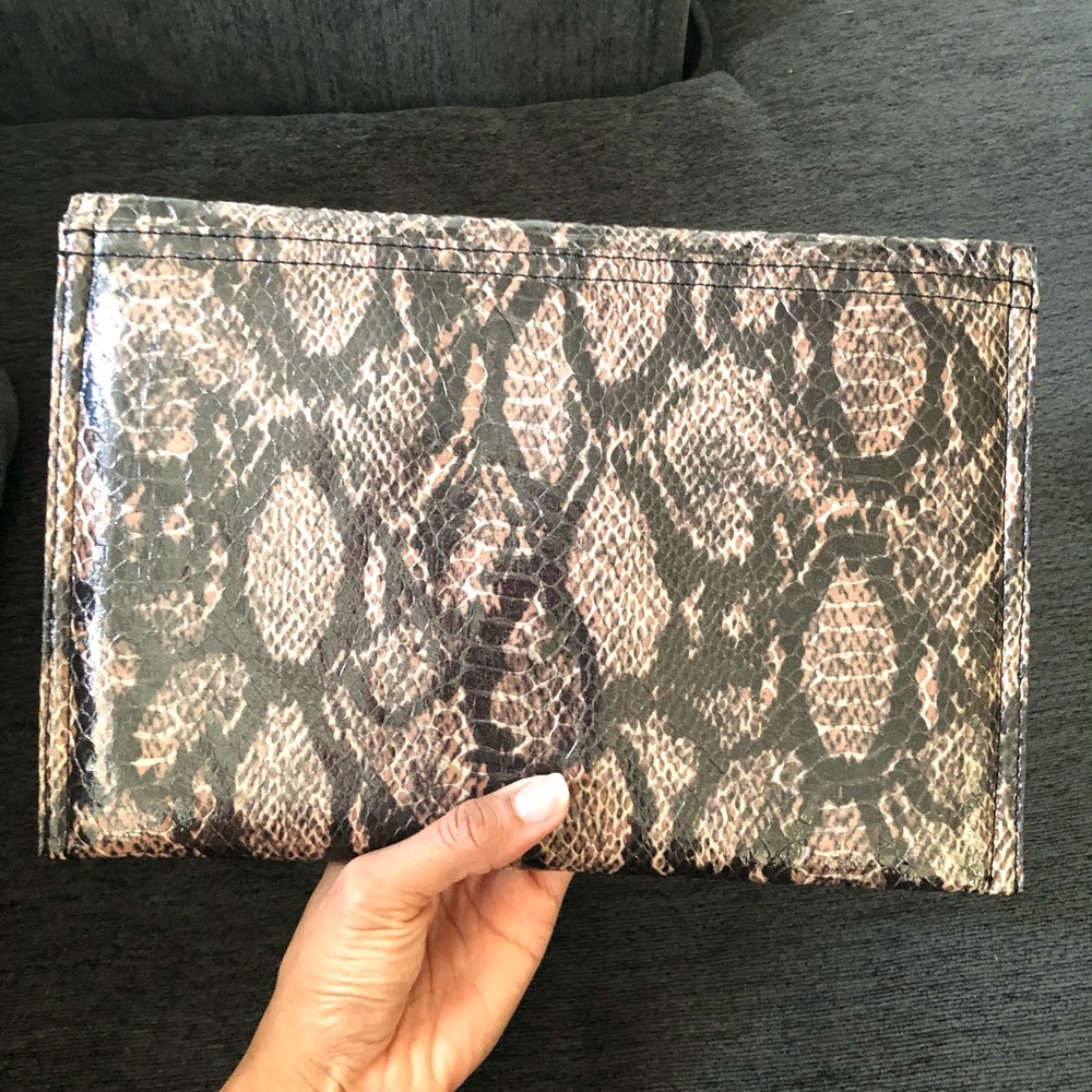 Bcbgeneration Envelope-Style Snakeskin Clutch - image 4